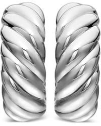 David Yurman - Sterling Sculpted Cable Hoop Earrings (25Mm) - Lyst
