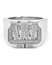 Off-White c/o Virgil Abloh - Crystal-Embellished Signet Ring - Lyst