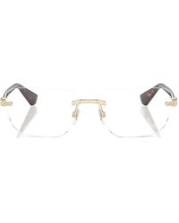 Burberry - Rahmenlose Brille Mit Goldfarbenem Detail - Lyst