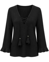 Dorothee Schumacher - Lace-Up Ruffled-Cuff Top - Lyst