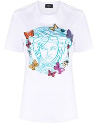 Versace - Butterflies Medusa Crystal-embellished T-shirt - Lyst