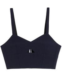 Jil Sander - Cut-Out V-Neck Top - Lyst