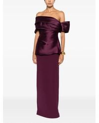 Solace London - Robe Longue Lucine À Épaules Dénudées Et Coupe Péplum - Lyst