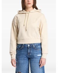 Guess - Leaf-Embroidered Drawstring Hoodie - Lyst