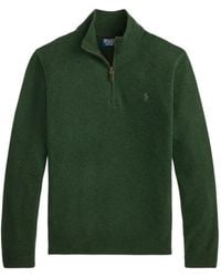 Polo Ralph Lauren - Pony-Embroidered Quarter-Zip Sweater - Lyst