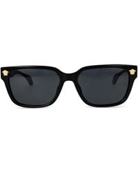 Versace - Medusa Logo-Plaque Rectangle-Frame Sunglasses - Lyst