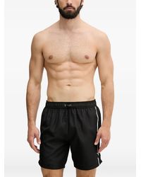Trussardi - Logo-Print Drawstring Swim Shorts - Lyst