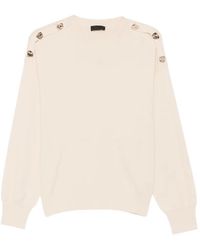 Liu Jo - Button-Detail Shoulder-Slit Sweater - Lyst