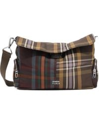 Bimba Y Lola - Grand Sac À Main À Motif Tartan Chocolat Et Vert - Lyst