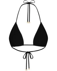 Dolce & Gabbana - Top de bikini con diseño triangular - Lyst