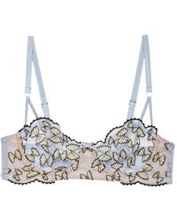 Fleur du Mal - Farfalle Embroidered Balconette Bra - Lyst
