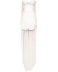 POST MERIDIEM - Corset Draped Mini Dress - Lyst