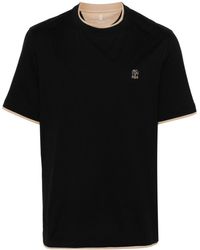 Brunello Cucinelli - T-shirt en coton à logo brodé - Lyst