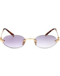 Miu Miu - Sonnenbrille Mit Rundem Gestell - Lyst