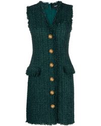 Balmain - Mini-robe En Tweed À Boutons - Lyst