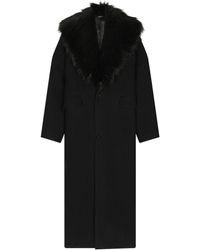 Dolce & Gabbana Mantel mit Pelz in Schwarz für Herren | Lyst DE