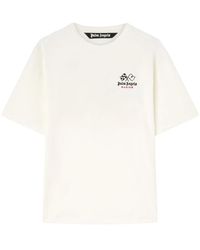 Palm Angels - Racing Graphic-Print Cotton T-Shirt - Lyst