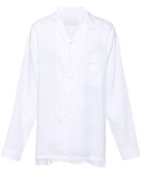 Prada - Camisa con solapa de muesca - Lyst