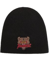DSquared² - Wool Beanie With Front Embroidery - Lyst