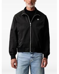 KARL LAGERFELD - Logo-Patch Zip-Up Jacket - Lyst