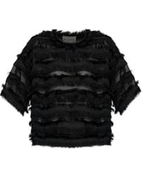 Munthe - Lipona Fringe-Trimmed Sheer Top - Lyst