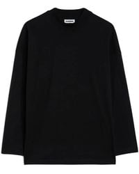 Jil Sander - Cotton Mock-Neck T-Shirt - Lyst