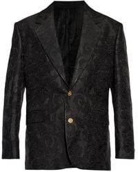 Versace - Chaqueta Con Motivo Y Botones - Lyst