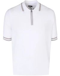 Peserico - Zip-Fastening Striped-Trim Polo Shirt - Lyst