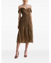 Framboise - Giavera Pleated Off-Shoulder Midi Dress - Lyst