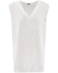Aspesi - V-Neck Linen Top - Lyst