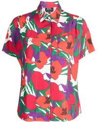A.P.C. - Floral-print Short-sleeved Shirt - Lyst