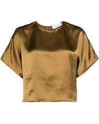 Yves Salomon - クロップド サテンtシャツ - Lyst