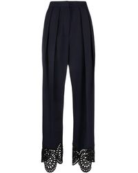 Stella McCartney - Pleated Broderie Anglaise Trousers - Lyst