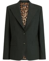 Dolce & Gabbana - Veste Linda À Simple Boutonnage En Laine À Fines Rayures - Lyst
