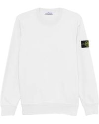 Stone Island - Long-Sleeve Crewneck Sweatshirt With Compass Patch - Lyst