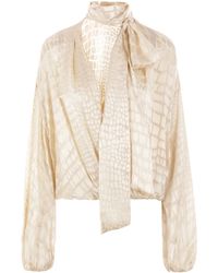 Blumarine - Bluse Mit Kroko-Print - Lyst