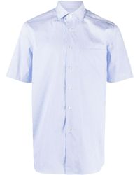 Xacus - Striped Short-sleeve Cotton Shirt - Lyst