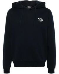 A.P.C. - Sudadera con capucha y logo bordado - Lyst