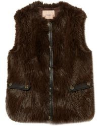 Twinset - Faux-Fur Buttoned Gilet - Lyst