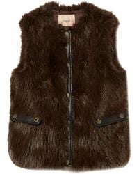 Twinset - Faux-Fur Buttoned Gilet - Lyst