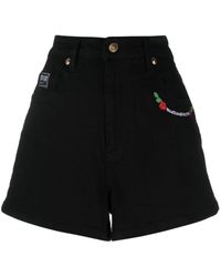 Versace - Embroidered-logo Mini Shorts - Lyst