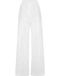Brunello Cucinelli - Wide-leg Cotton Trousers - Lyst