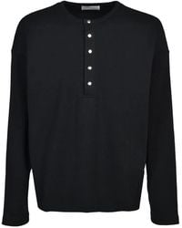 CEDARWOOD - T-Shirt Soft Rib À Col Tunisien - Lyst