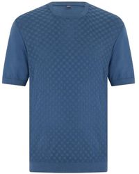 Fedeli - Check-Pattern Short-Sleeve T-Shirt - Lyst