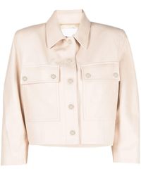 DROMe - Cropped Leather Jacket - Lyst