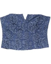 FEDERICA TOSI - Floral-Lace Strapless Top - Lyst