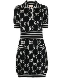 Gucci - GG Damier-jacquard Polo Dress - Lyst