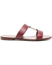 Dolce & Gabbana - Leather Logo-Plaque Sandals - Lyst