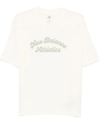New Balance - Camiseta de algodón con logo estampado - Lyst