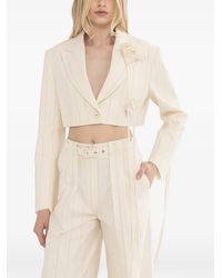 Nissa - Striped Cropped Jacket - Lyst